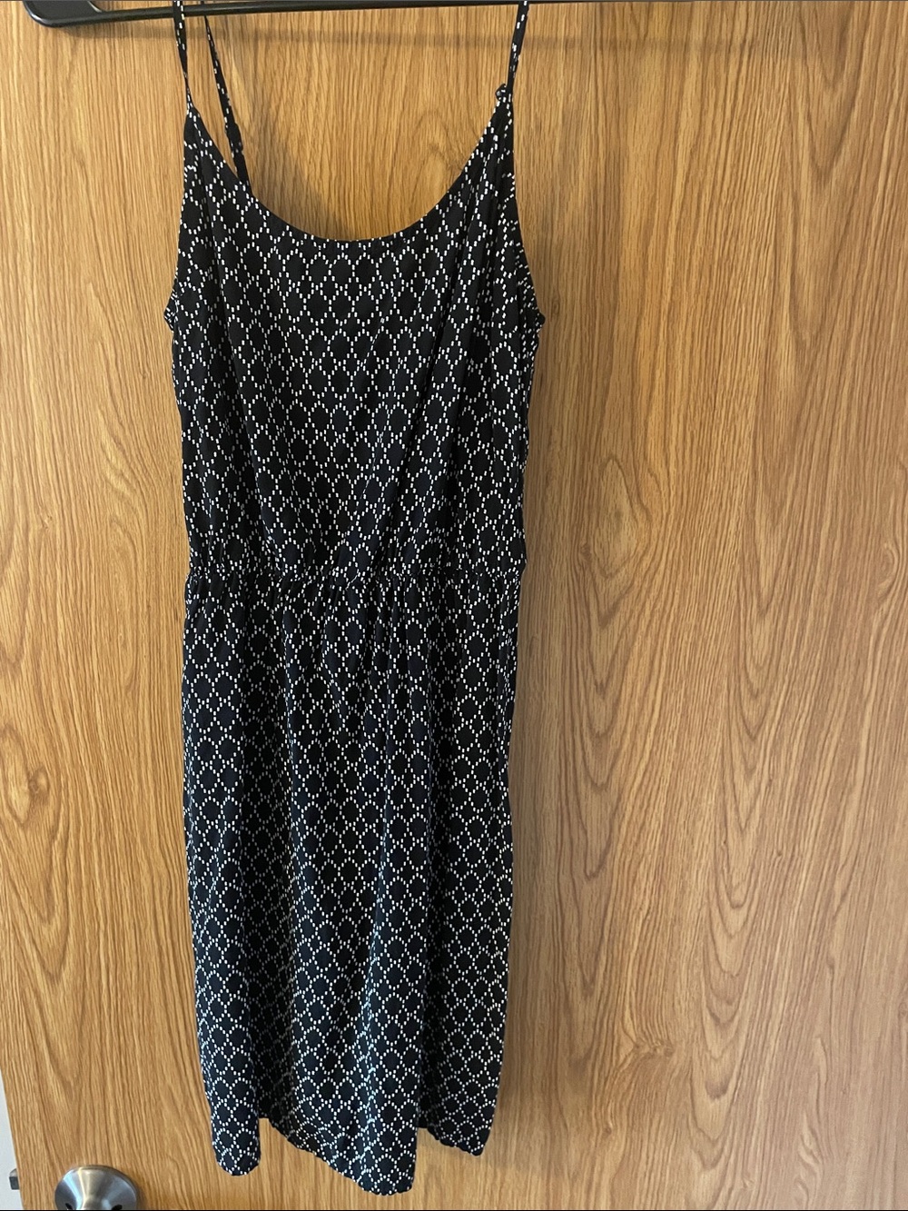 Old Navy Black and White Patterned Midi Dress